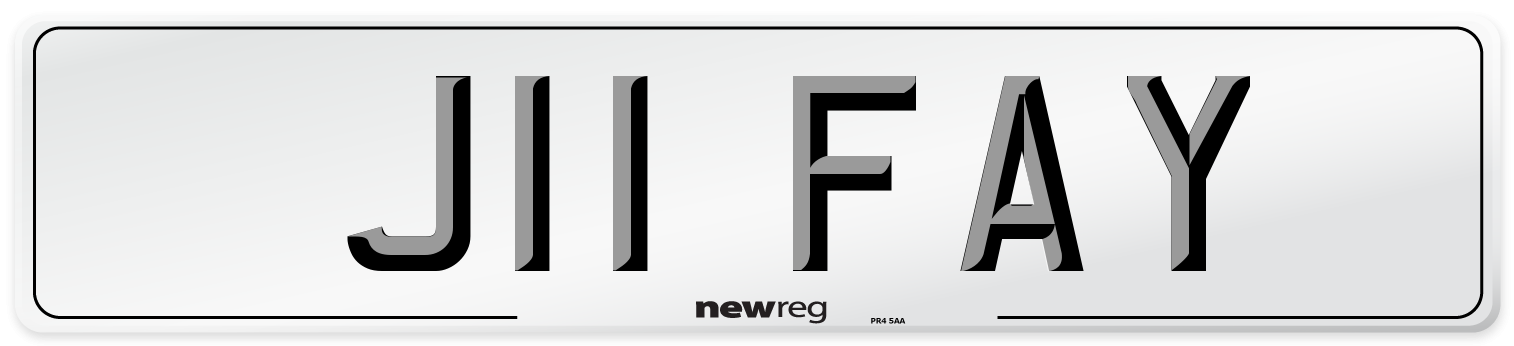 J11 FAY Number Plate from New Reg